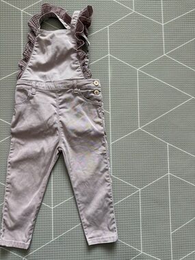 Zara|Baby girl/toddler lilac pastel Ruffle Strap Overalls,color denim•Boho!2-3T